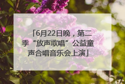 6月22日晚，第二季“放声歌唱”公益童声合唱音乐会上演