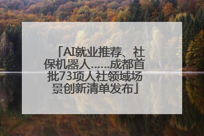 AI就业推荐、社保机器人……成都首批73项人社领域场景创新清单发布